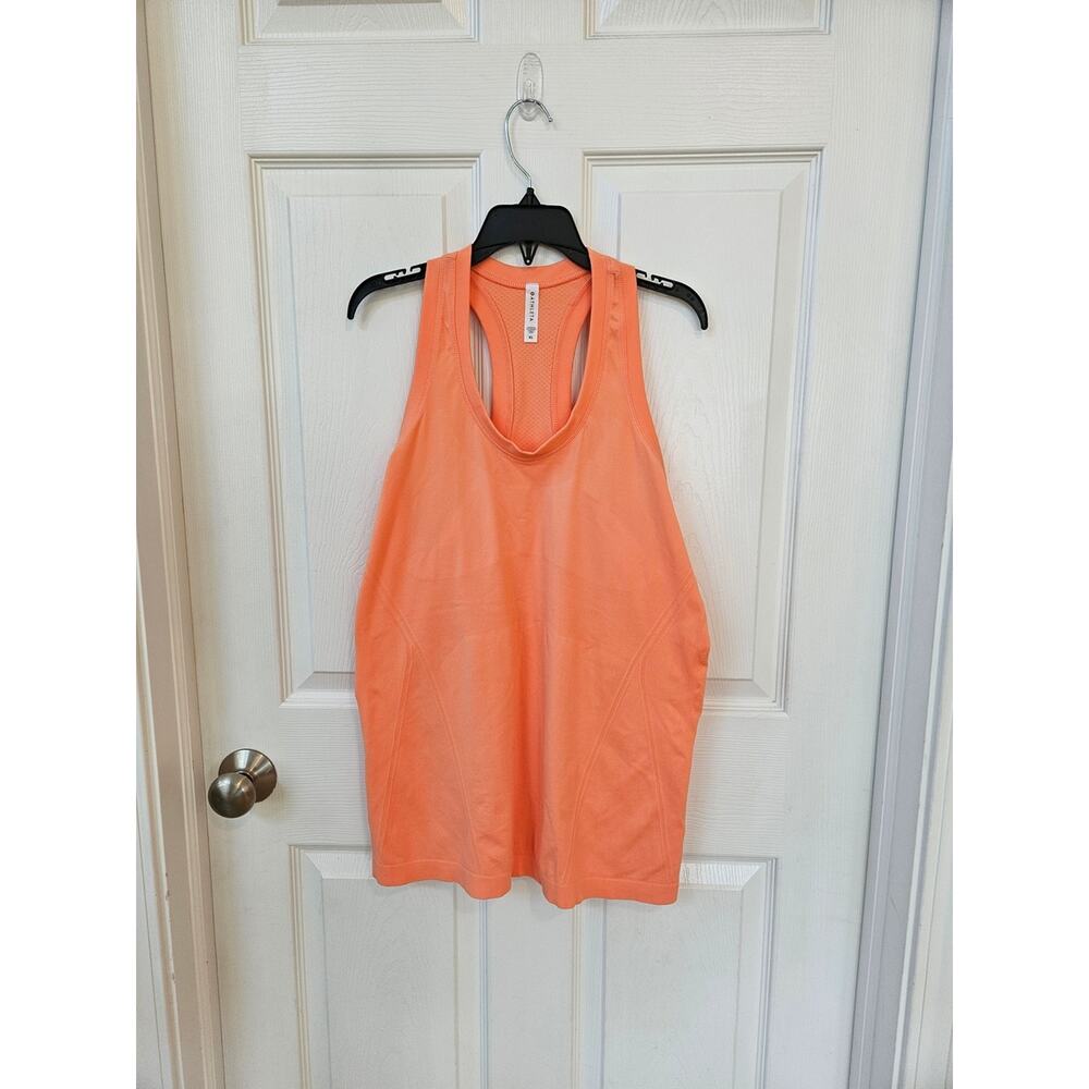 Athleta Orange Racerback Athletic Tank Top XL Mesh Workout Gym